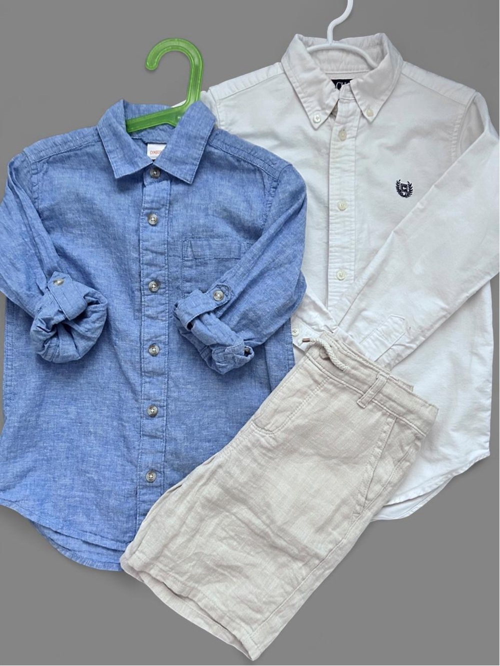 Boys size 7 linen cotton blend bundle: shirt & shorts